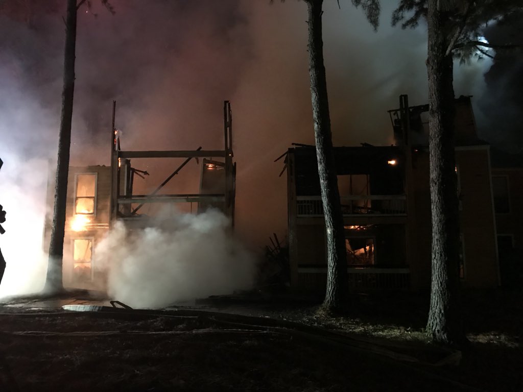 Reports of one person with moderate injuries at an apt fire in Dekalb County