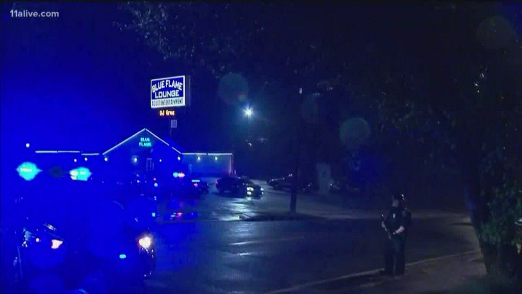 Two security guards shot outside The Blue Flame Lounge