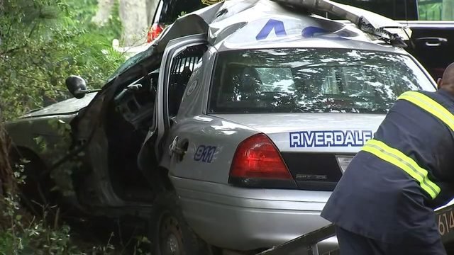 A Riverdale police officer is in the hospital after she crashed her patrol car into a tree. The officer was driving on Walker Road near King Road when she lost control and hit the tree, leaving extensive damage to her patrol car.