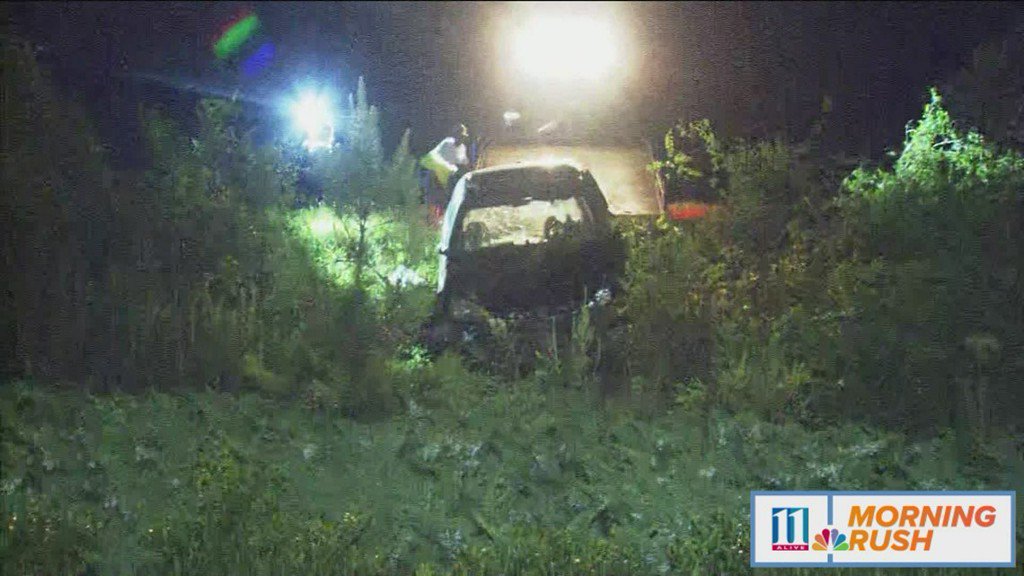 A car went over an embankment on Interstate 20 going eastbound at the Turner Hill exit, according to police. The wreck happened early Thursday morning.