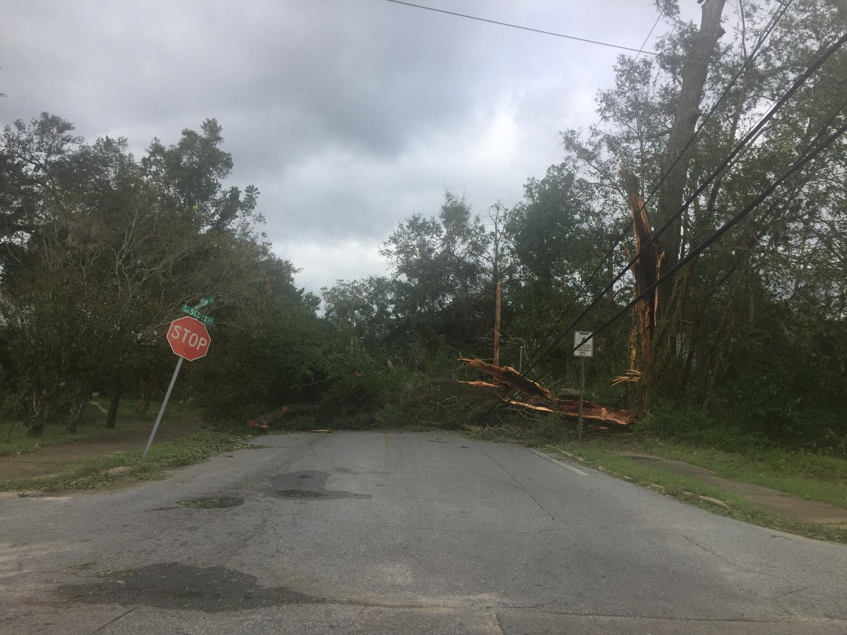 Nearly 100 miles inland, in Bainbridge, GA, where Hurricane Michael maintained its severe category status and even a well-formed eye. The damage here is widespread.   