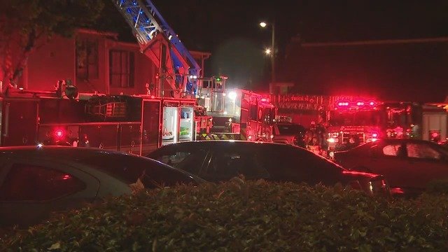 Dozens of residents were displaced by a DeKalb County apartment fire on Wednesday. Fortunately, nobody was injured.    