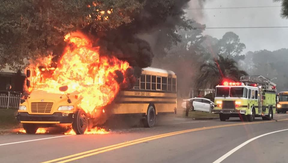 Blanco says a school bus driver was on board, but was not hurt.