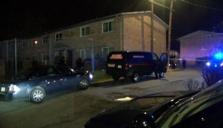 Officers say a large group of people was gathered outside this apartment complex on Steele Ave. when all of a sudden gunshots rang out.