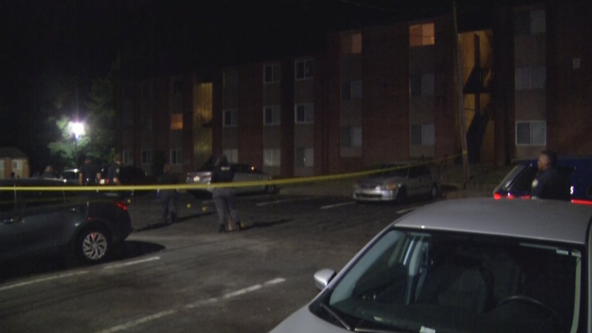 Police are looking for the suspects who shot up an apartment building in northwest Atlanta early Friday morning.