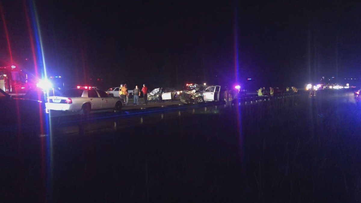A woman was killed in a multi-vehicle wreck on I-95 this morning in McIntosh County