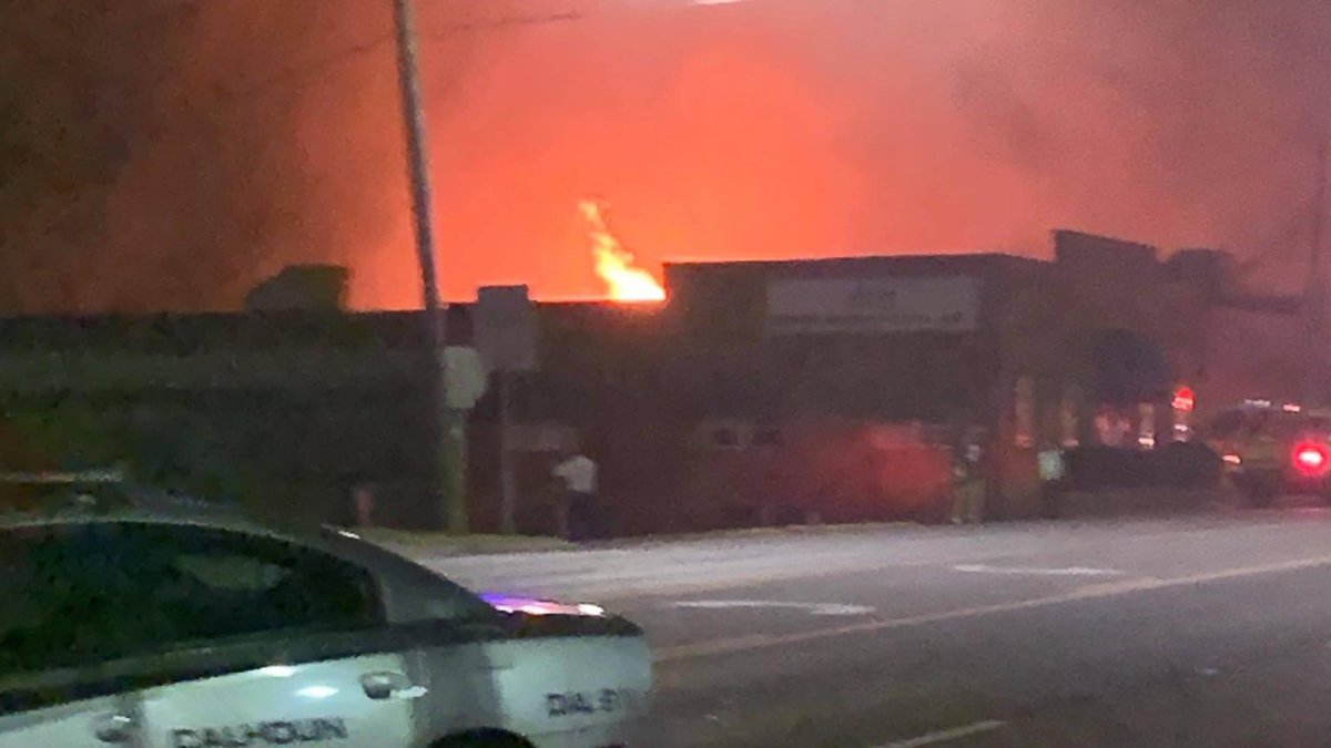 The school system tweeted that the fire is located on Wall Street and that because of the concern of air quality, students and staff are urged  to stay indoors. 