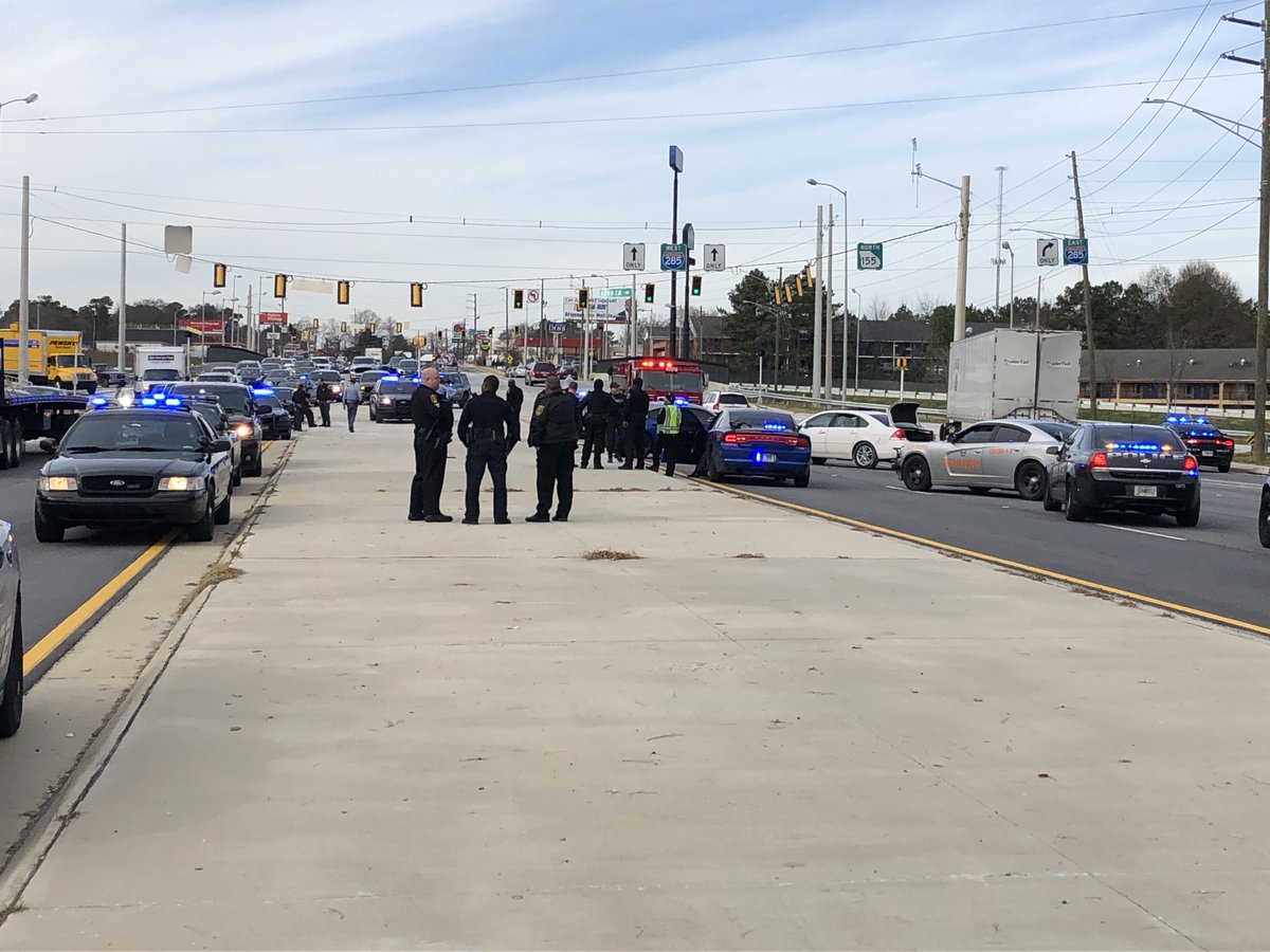 High speed police chase through Clayton County ends in Dekalb County. Officials reported one person shot during the incident. Heavy police presence on Flat Shoals Road.