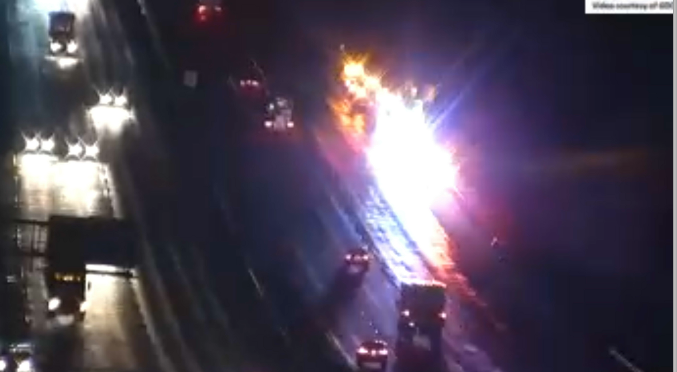 Tractor-Trailer accident on I-85 near Flat Shoals Rd in Fulton Co. blocking off far right lane and right hand shoulder of the road. Fortunately no major delays. 