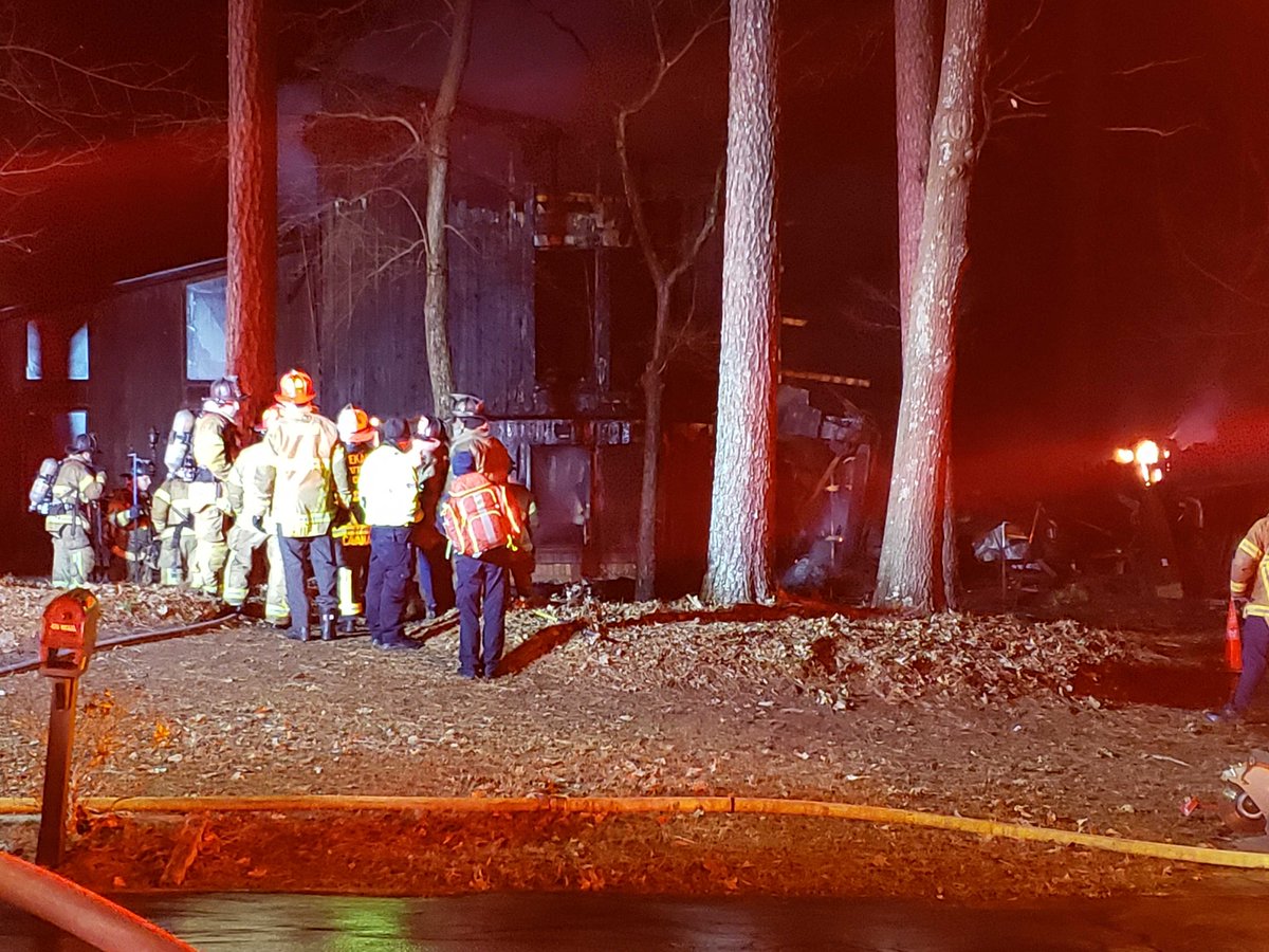 DeKalb County firefighters are working the scene on this house fire on Raven Springs Trail in Stone Mountain.  