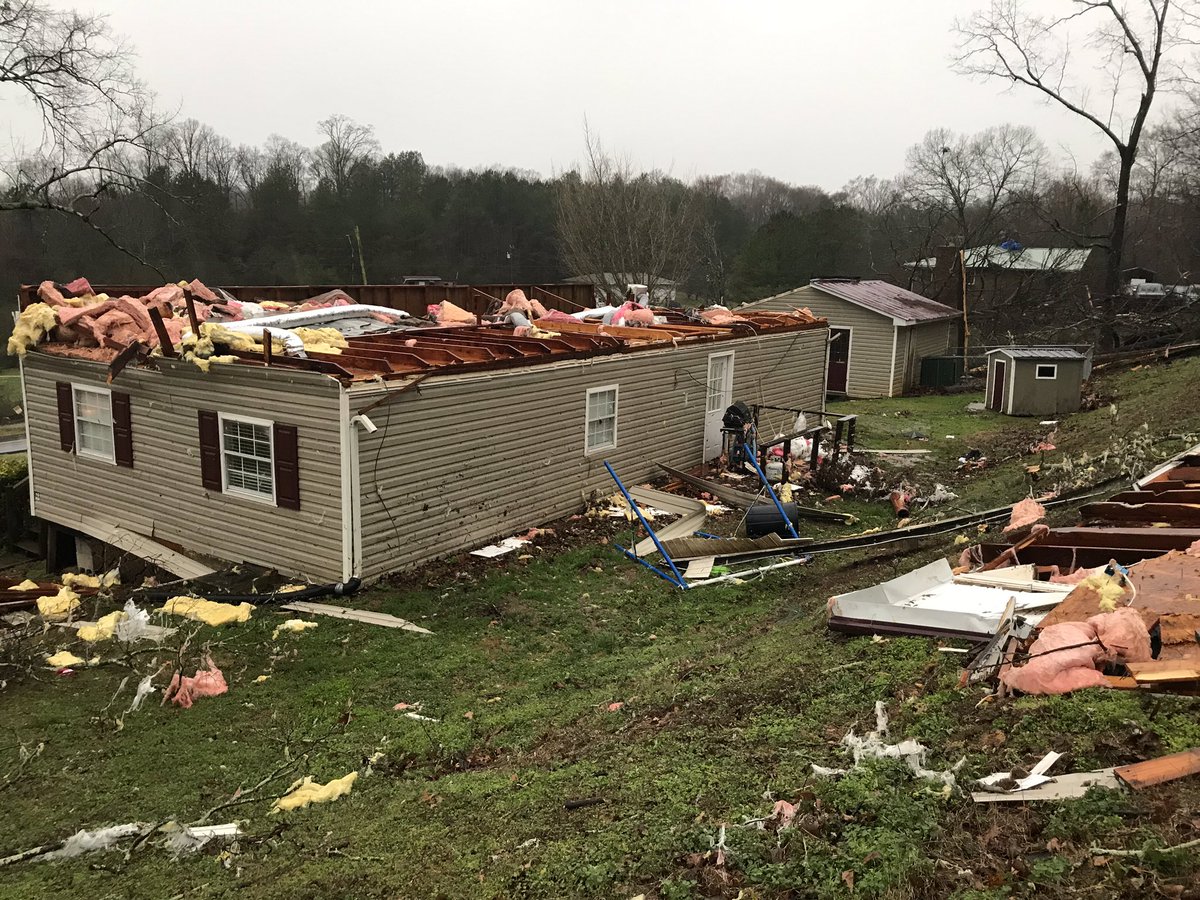 Storm damage north of Atlanta, Georgia