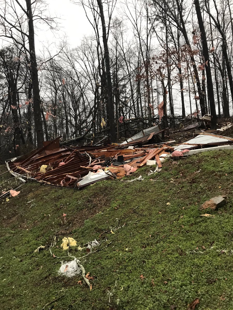 Storm damage north of Atlanta, Georgia