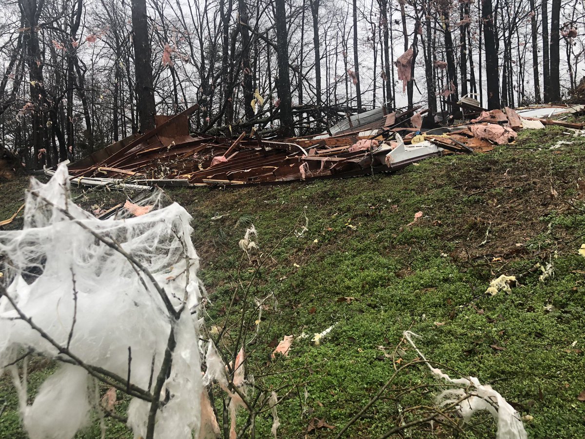 A sobering morning for many on E Plainview Rd in Gordon County, as daylight revealed the extensive damage from storms that continue to pound parts of Georgia.