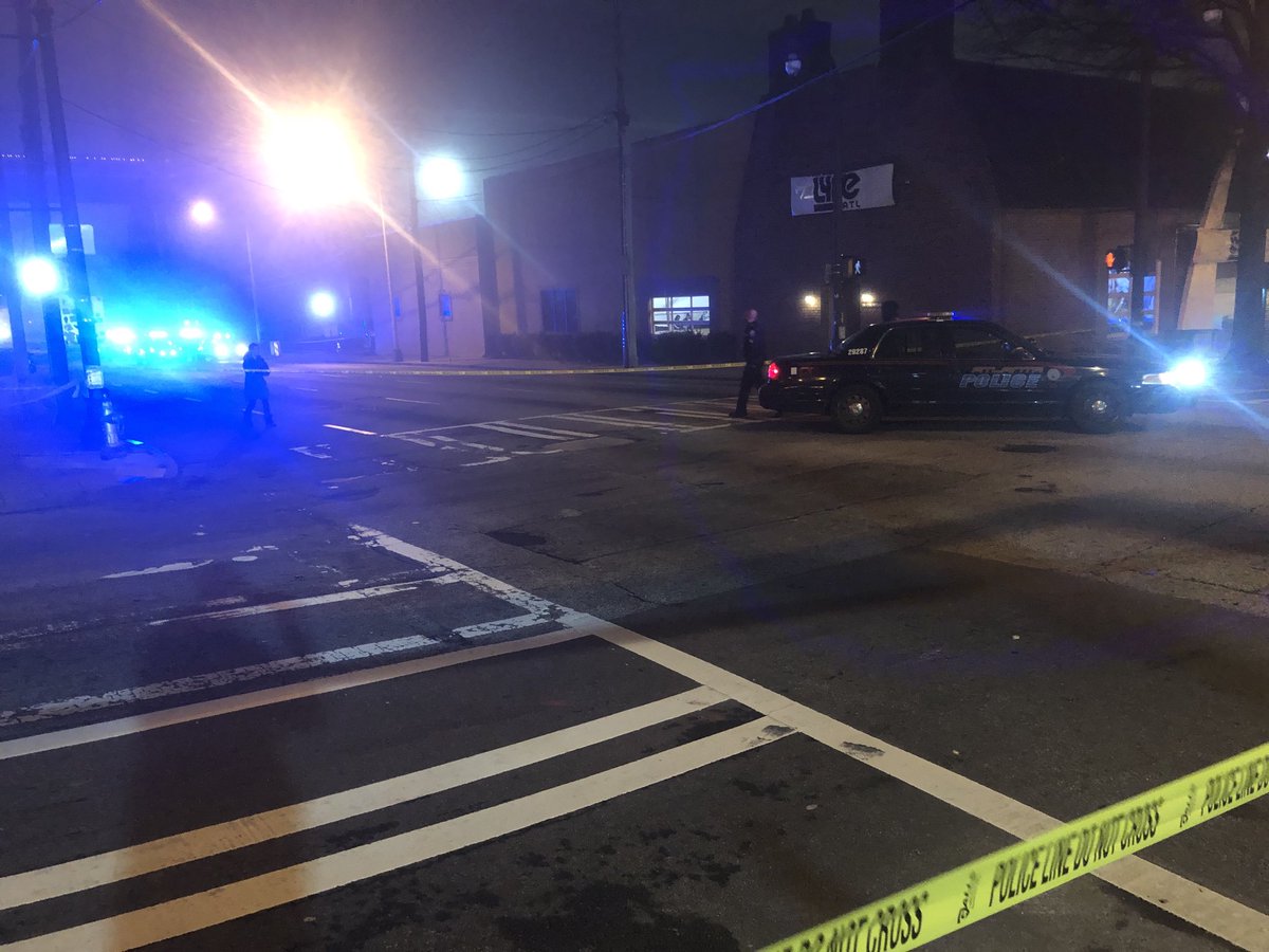 ⁦One person dead, two injured after a shooting near Courtland St. & Andrew Young Int'l Blvd. The shooting involved an off-duty officer who was not injured. @GBI_GA⁩ is investigating. 