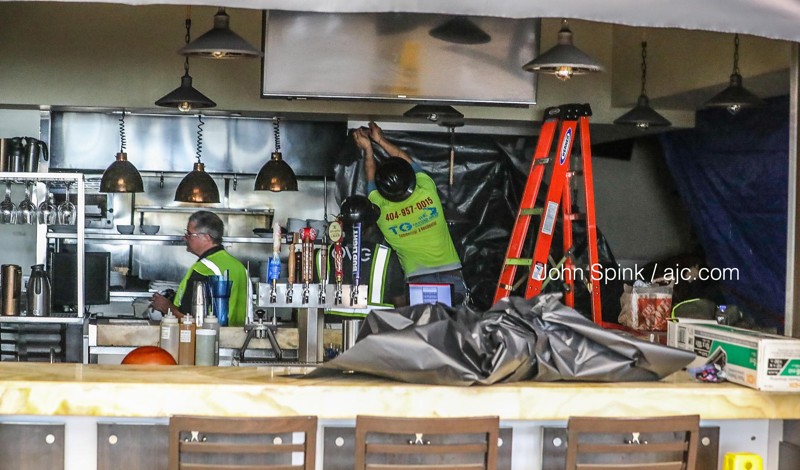 2 injured when part of ceiling collapses at Atlanta airport restaurant  at Cat Cora’s Kitchen. The restaurant is located in Concourse A.