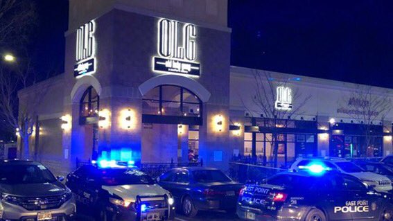 3 shot at Old Lady Gang, the popular restaurant owned by RHOA star Kandi Burruss