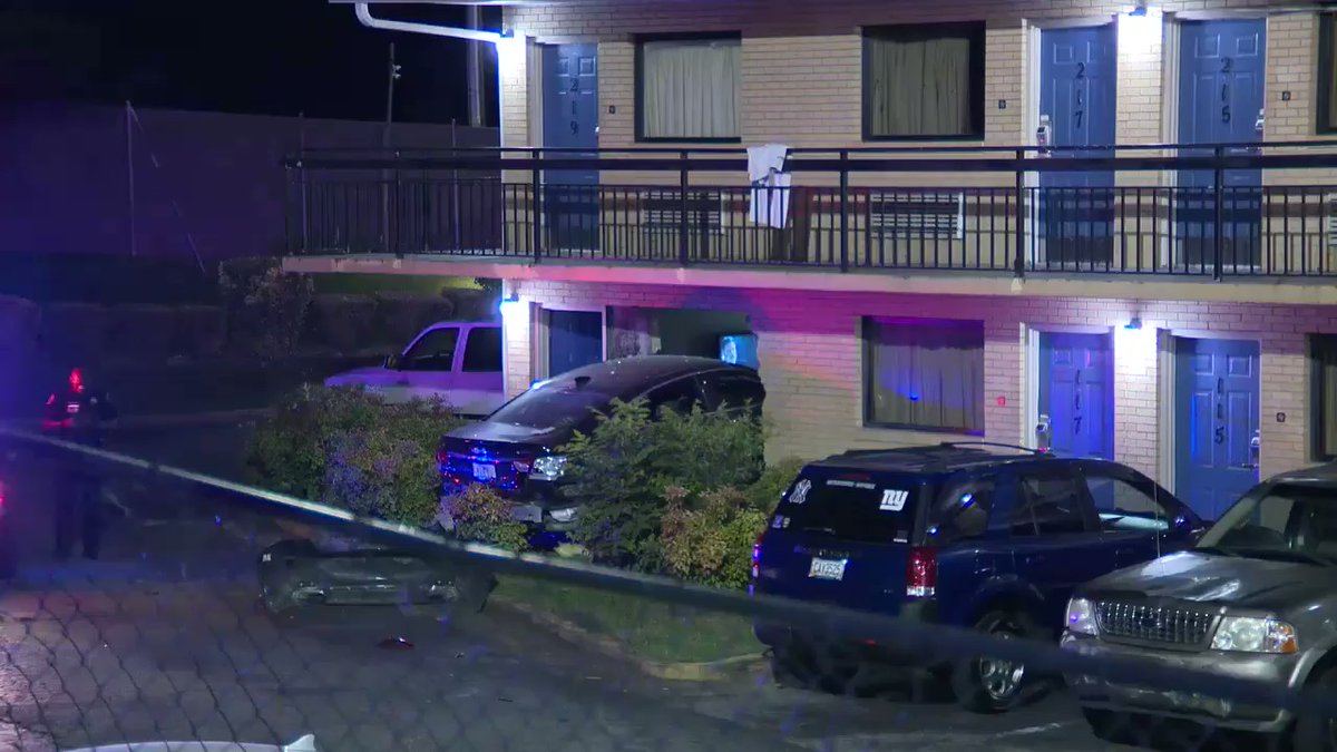 A driver crashes into Southside Inn after being shot at the neighboring motel.  Now, Clayton County police are working to track down two men seen fleeing the scene on camera. 