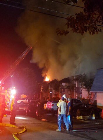 A massive blaze has overtaken Midtown Park Apartments on 12th Street. Columbus Fire and EMS with Columbus PD are on the scene.