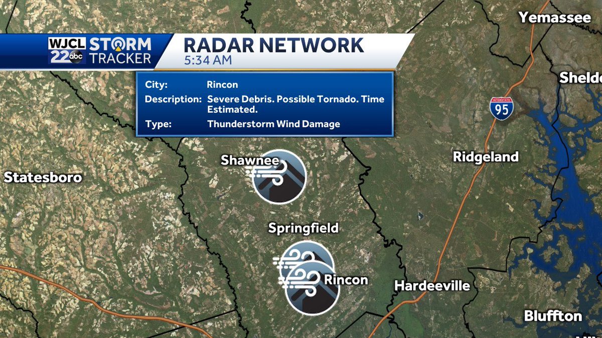 A likely tornado swept across parts of Effingham county overnight around Rincon.  WJCL 22 was on live during the warning to keep everyone safe in the storm's path.  Numerous homes are damaged.  We will provide updates throughout the day