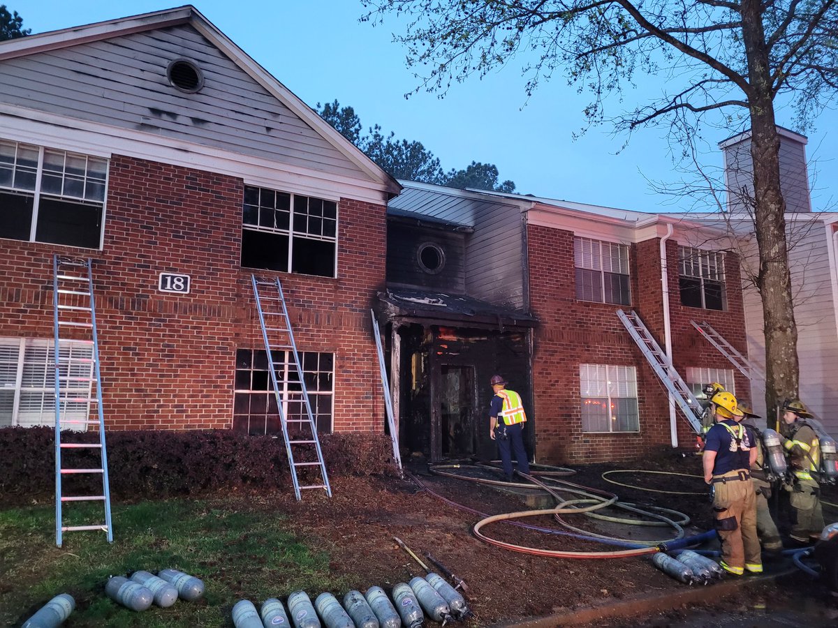 Firefighters responded to an early morning apartment fire at the Anzio Apartment Homes in Lawrenceville. Heavy fire rapidly extending towards the roof on arrival. The fire has been extinguished with no injuries reported.