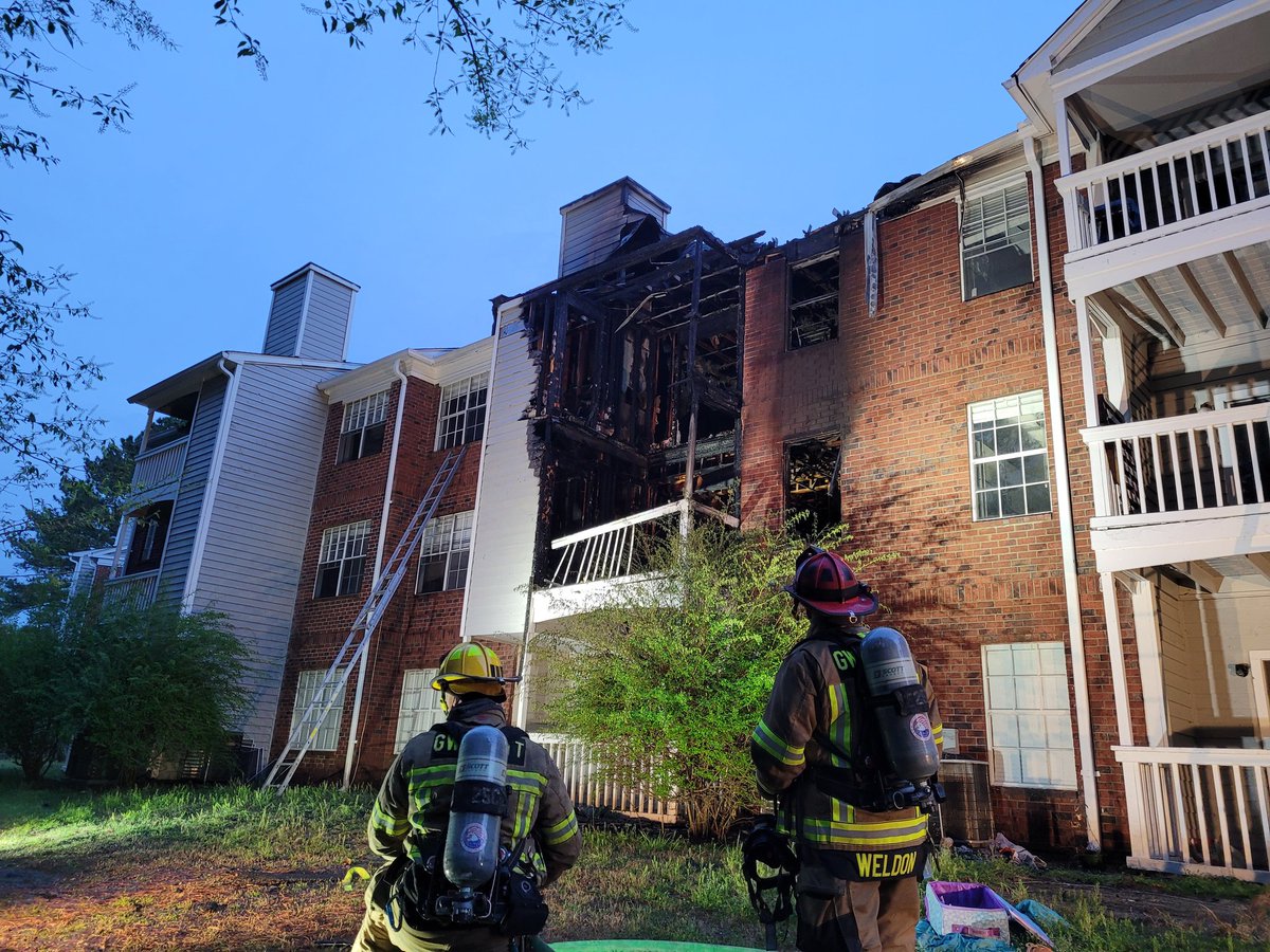 Firefighters responded to an early morning apartment fire at the Anzio Apartment Homes in Lawrenceville. Heavy fire rapidly extending towards the roof on arrival. The fire has been extinguished with no injuries reported.