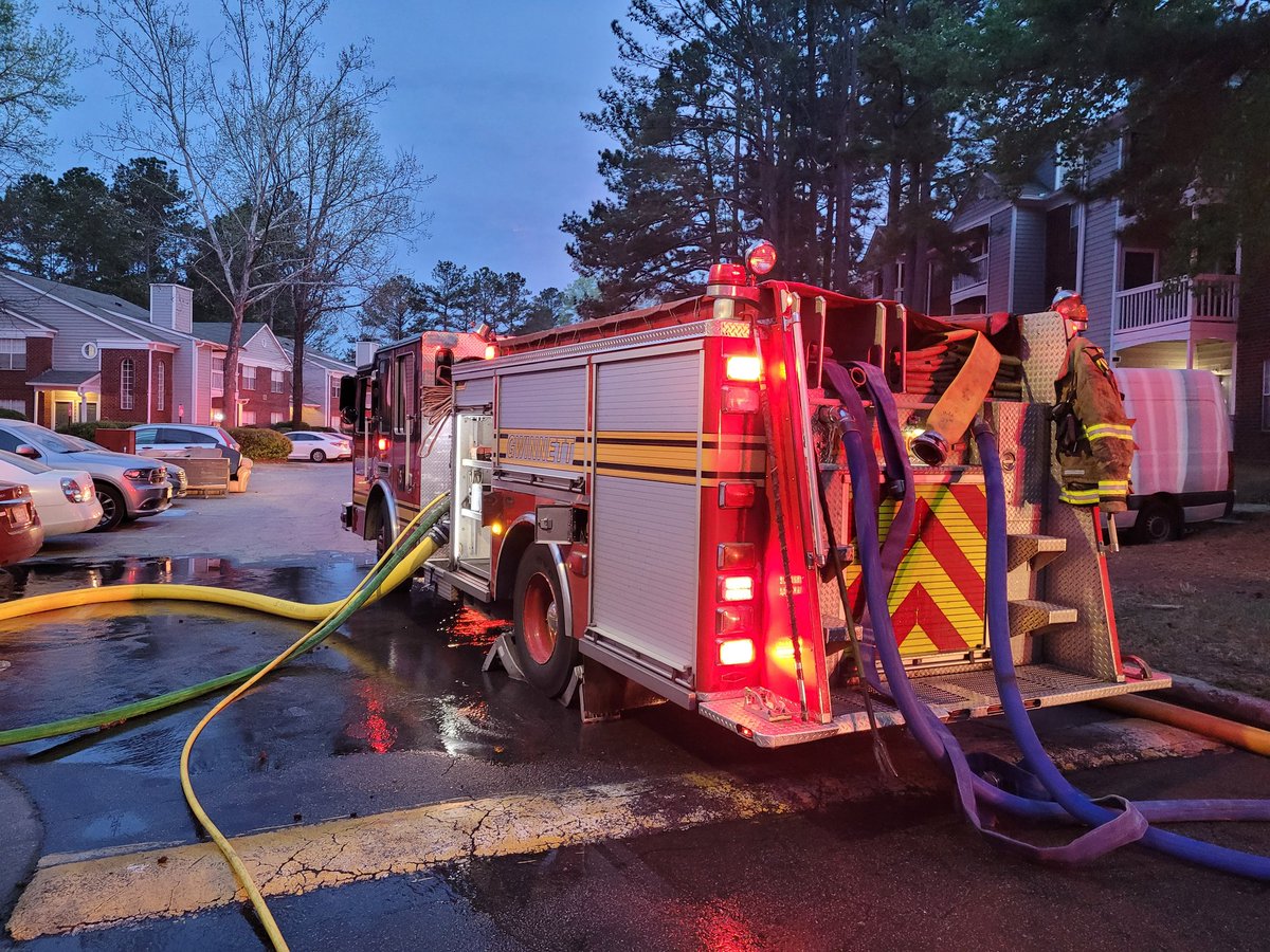 Firefighters responded to an early morning apartment fire at the Anzio Apartment Homes in Lawrenceville. Heavy fire rapidly extending towards the roof on arrival. The fire has been extinguished with no injuries reported.