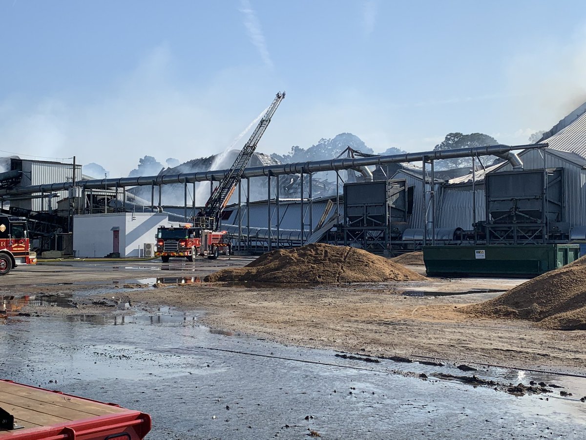 The Savannah Firefighters who pumped river water used to fight the warehouse fire at the Brunswick Port Sunday night and Monday morning have cleared the scene. They are on their way back to Savannah with our industrial firefighting equipment