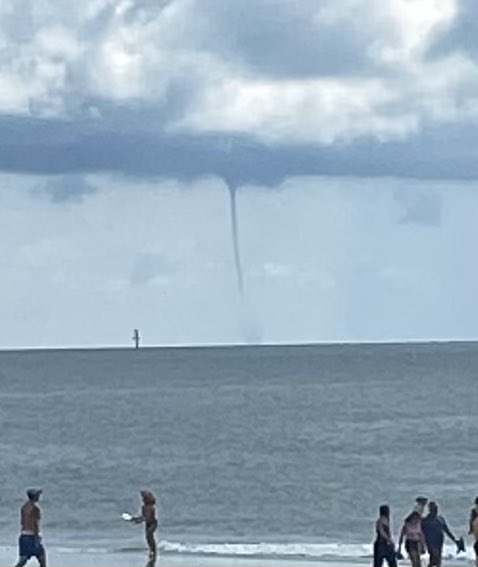 waterspout off the coast of Tybee Island, GA this morning