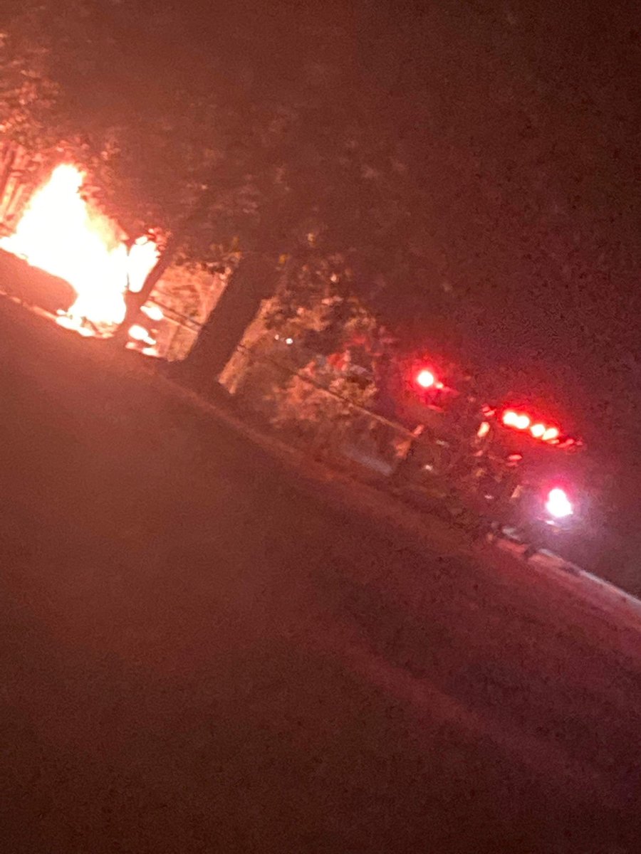 A vehicle is on fire in a driveway of a home off of Avalon Road in Columbus. Firefighters are on the scene