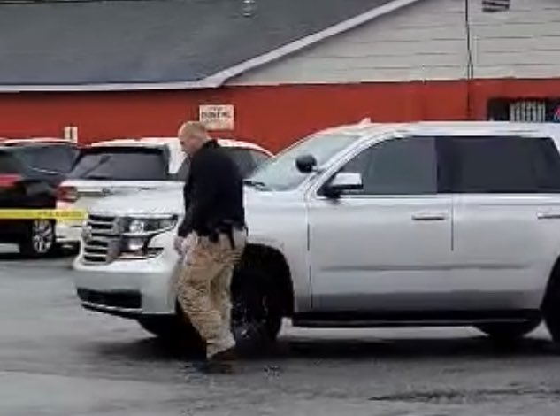 Crime scene investigators and police officers are currently at Wild Bill's Party Shop investigating a shooting