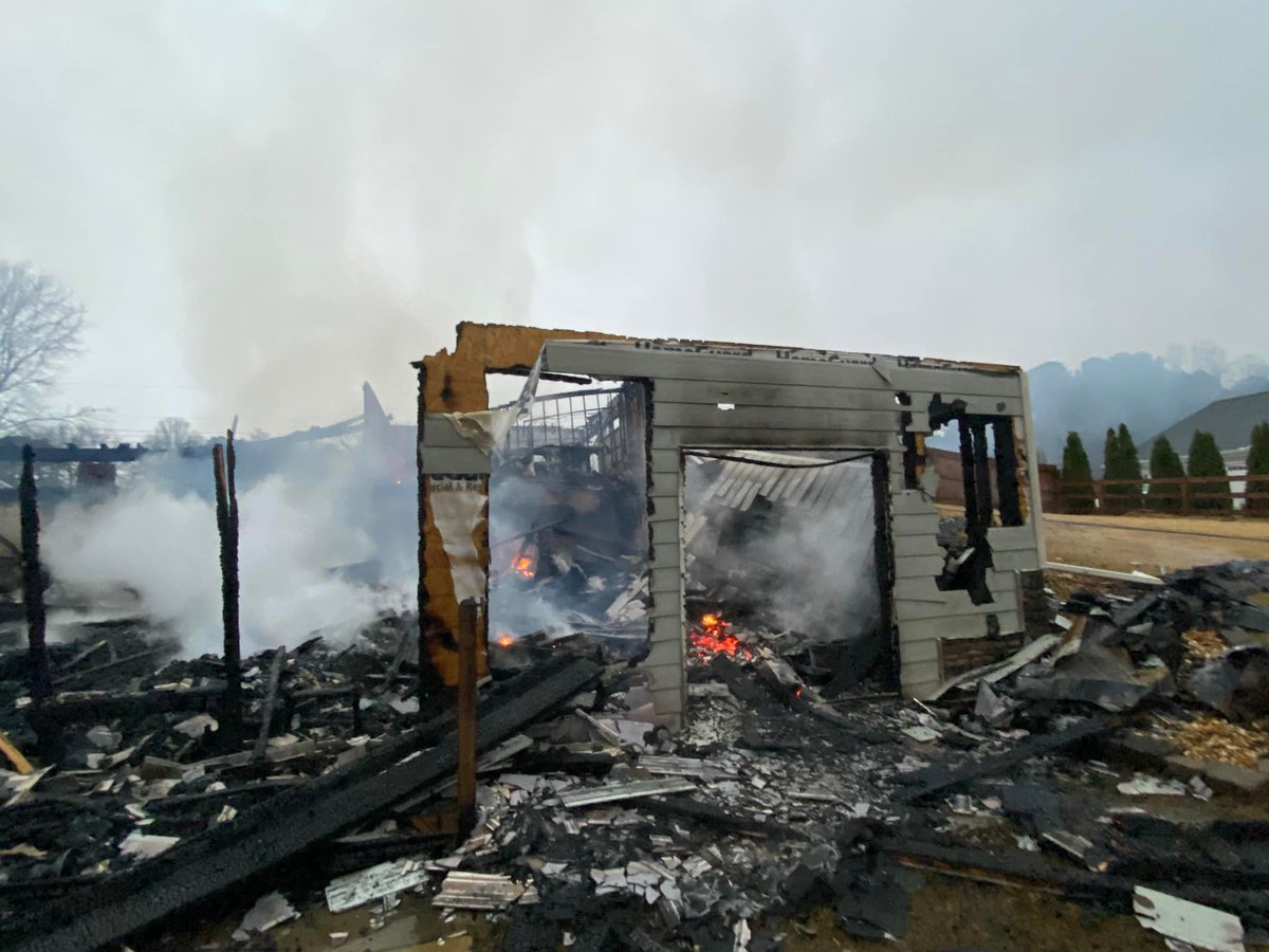 A house in Cherokee County was destroyed by fire after a possible lightning strike  at 1078 Pinyan Lane in Canton