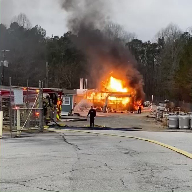 Companies 23, 22, 7, 1, Truck 13, ARFF, HAZMAT, Squad 7, and 3 Battalion Chiefs responded to a commercial propane truck fire containing about 140 tanks onboard 60 of which exploded during the firefight on 1400 block of Industry Rd South-West No injuries or fatalities CCFES cobbfire