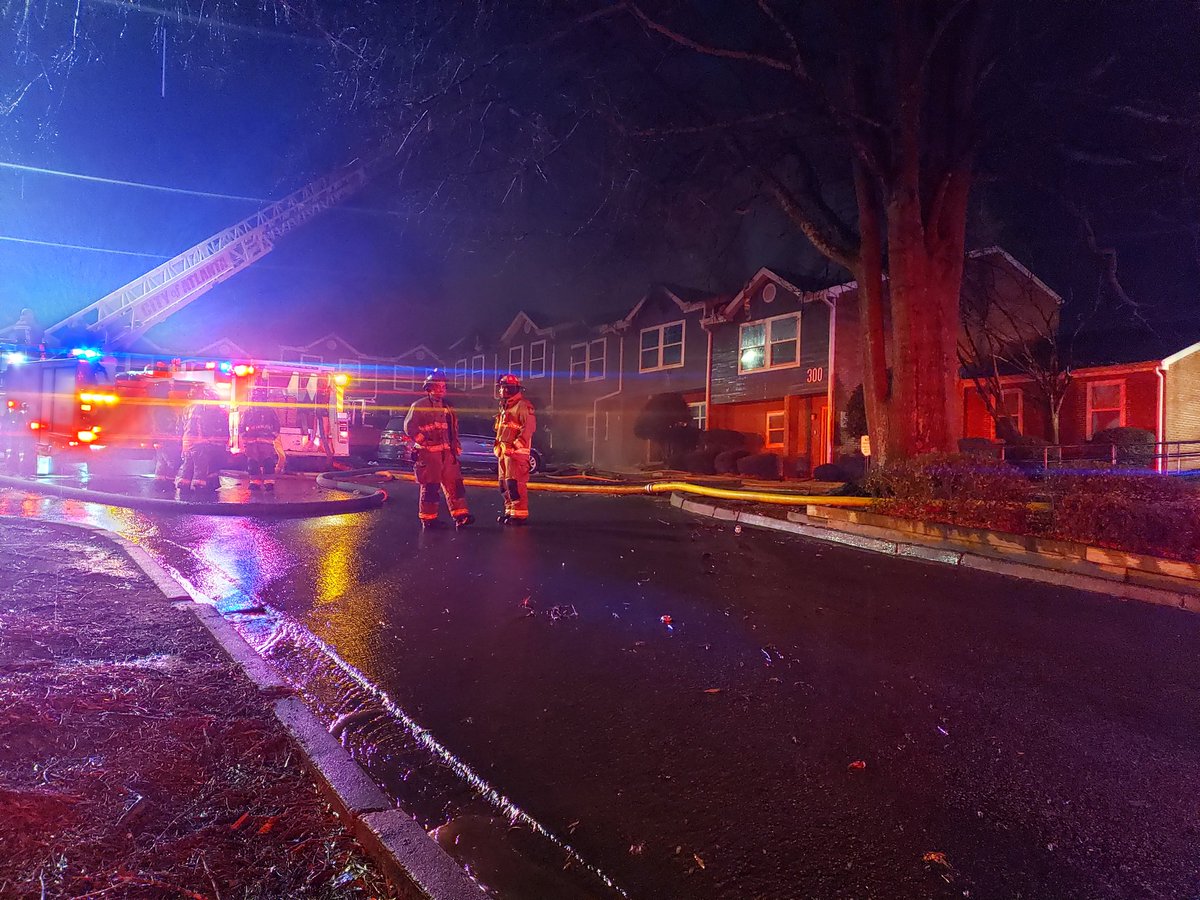 @ATLFireRescue responded to a two alarm fire early this morning on Richardson Street in SW Atlanta. Several units have been impacted and flames were shooting through the roof when firefighters got on scene.  