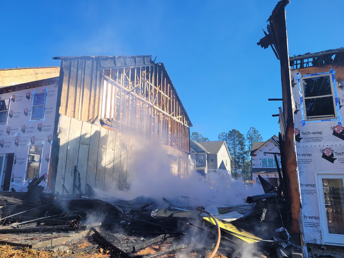 Firefighters battled an intense blaze this morning at a townhome community in the 1800 block of Shetley Creek Drive in Norcross. The townhomes were under construction. No injuries reported and the cause of the fire was ruled accidental