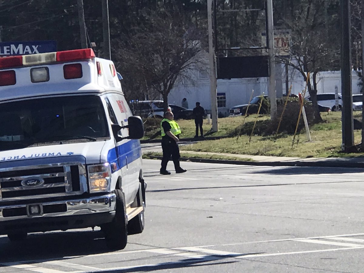 Officer shot on Riverdale Road (near Norman Rd). Clayton Co police say they were responding to a robbery call. The officer is in the hospital. Suspect still on the run. Here's the massive scene