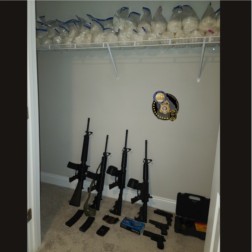 A major drug bust in DeKalb County has led to the arrest of three people and confiscation of hundreds of pounds of drugs and nine firearms. 