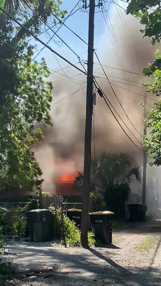 The cause of the fire in the 600 Block of W. 35th Street is under investigation. The blaze appears to have begun in one structure and spread to two others