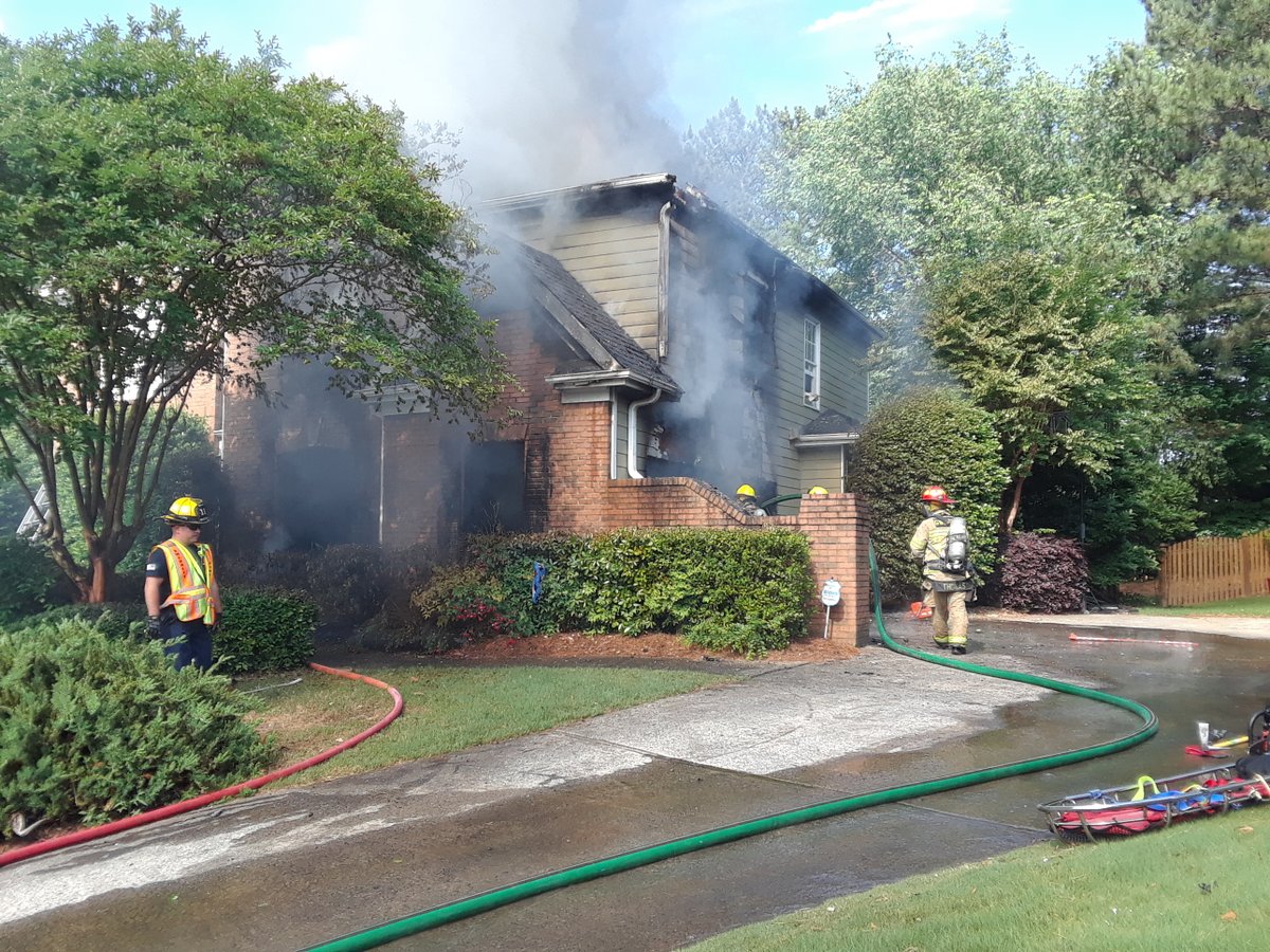 Firefighters responded to a reported house fire on the 1700 block of Ridgemill Terrace, Dacula. 1 firefighter transported with heat-related illness, treated and released this afternoon. Red Cross assisting 2 adults. No other injuries reported