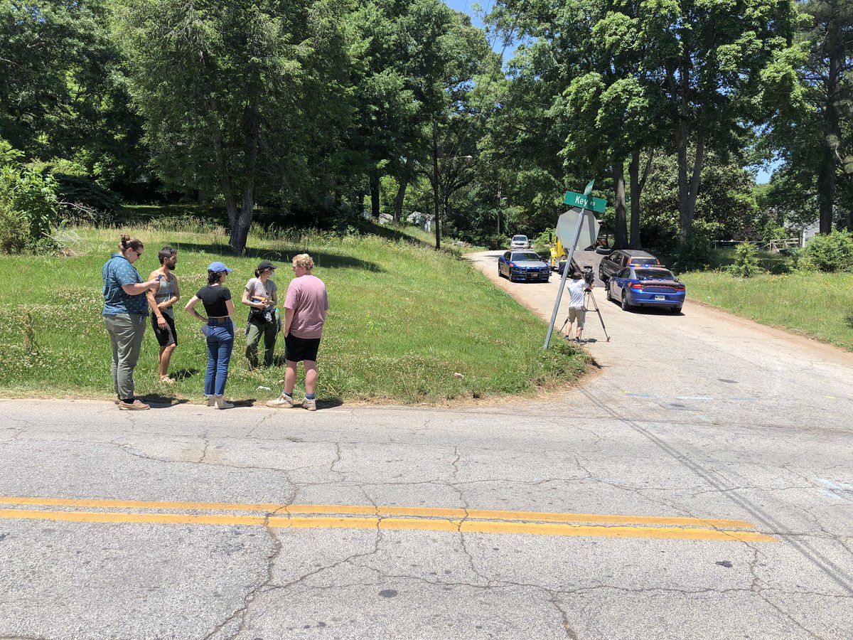 Police arrested some protesters near the site of a proposed @Atlanta_Police training facility on Key Road. 