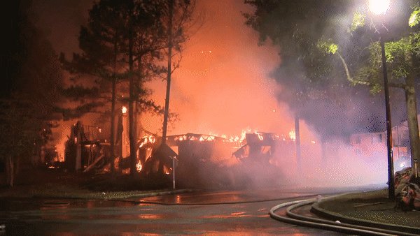 35 homeless from 15 different families after  Clayton Co. apt fire. No injuries reported. Live reports from the scene on @GoodDayAtlanta