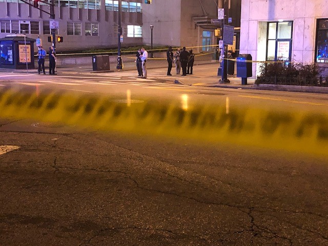 1 dead, 1 detained after shooting at Peachtree and Marietta streets in northwest Atlanta