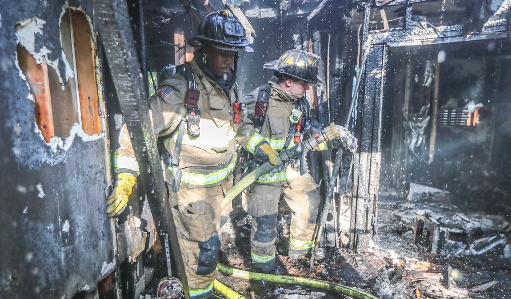 Atlanta firefighters battle fire and heat wave on Cairo Street. Initial reports of people entrapped unfounded