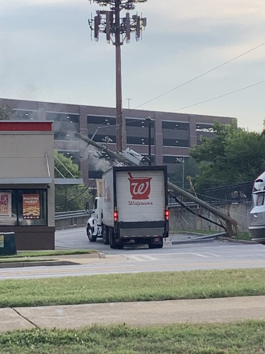 This is how a big rig caught fire in a parking lot off of North Druid Hills Rd west of Briarcliff Rd in DeKalb County this morning