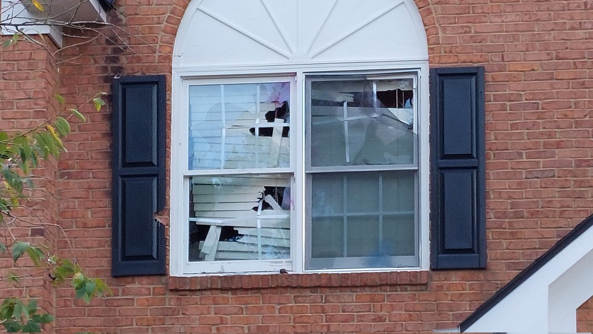 This is the Cobb County house where two @CobbSheriff deputies were killed in the line of duty yesterday. Today, the aftermath of the SWAT standoff is obvious