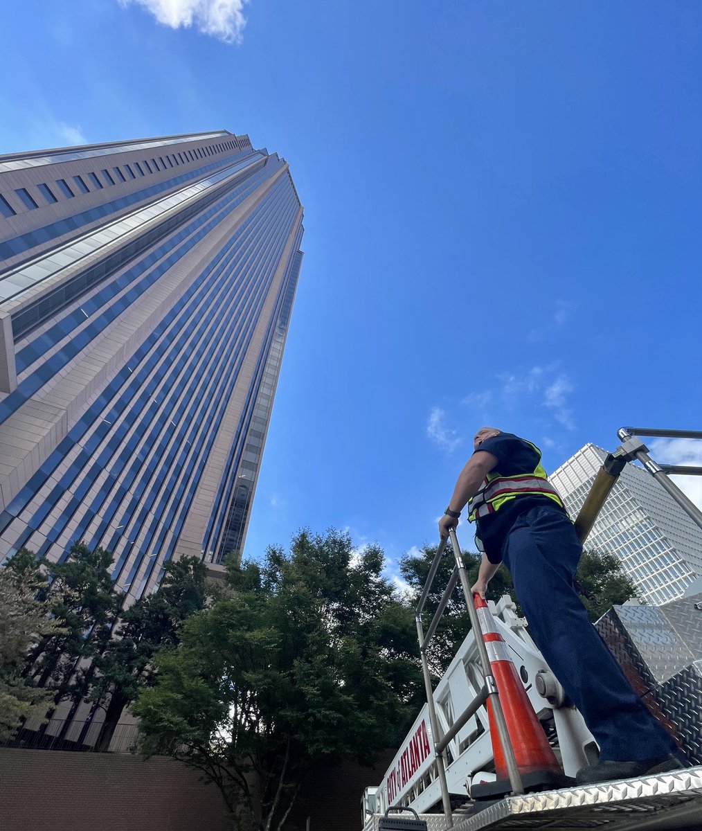 AFRD conducted an Evacuation Drill at Bank of America Plaza, the tallest building in the COA. The Evaluation Drill is a simulation to prepare participants for an emergency situation