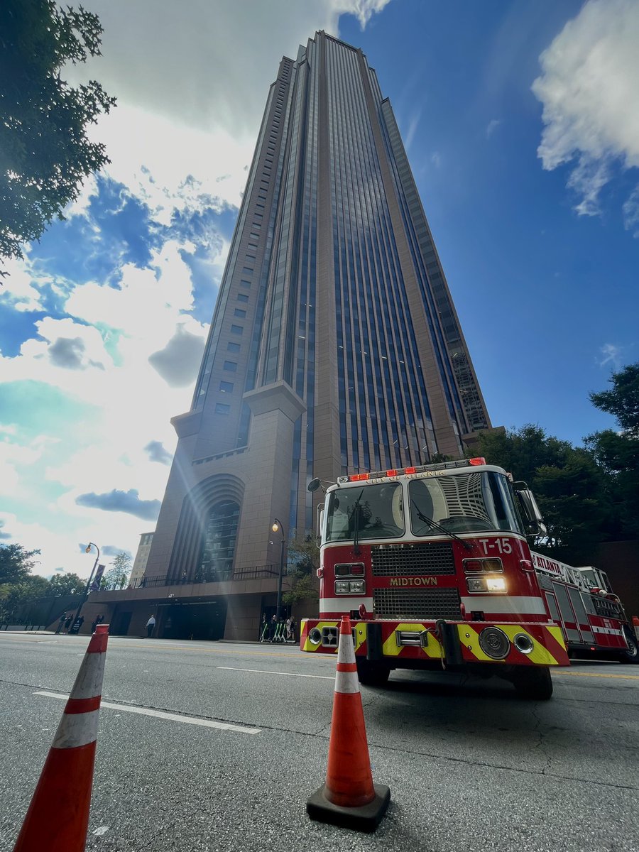 AFRD conducted an Evacuation Drill at Bank of America Plaza, the tallest building in the COA. The Evaluation Drill is a simulation to prepare participants for an emergency situation