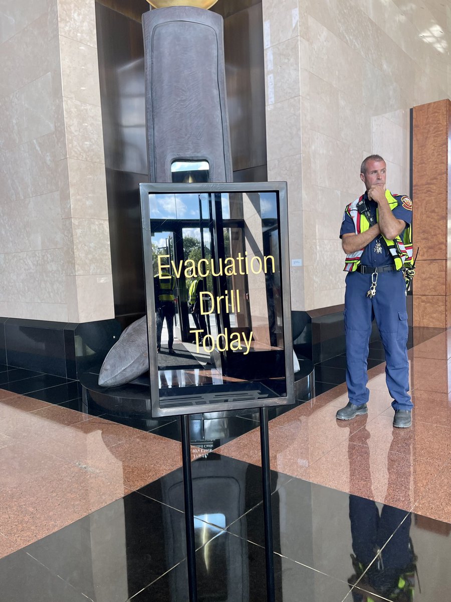 AFRD conducted an Evacuation Drill at Bank of America Plaza, the tallest building in the COA. The Evaluation Drill is a simulation to prepare participants for an emergency situation