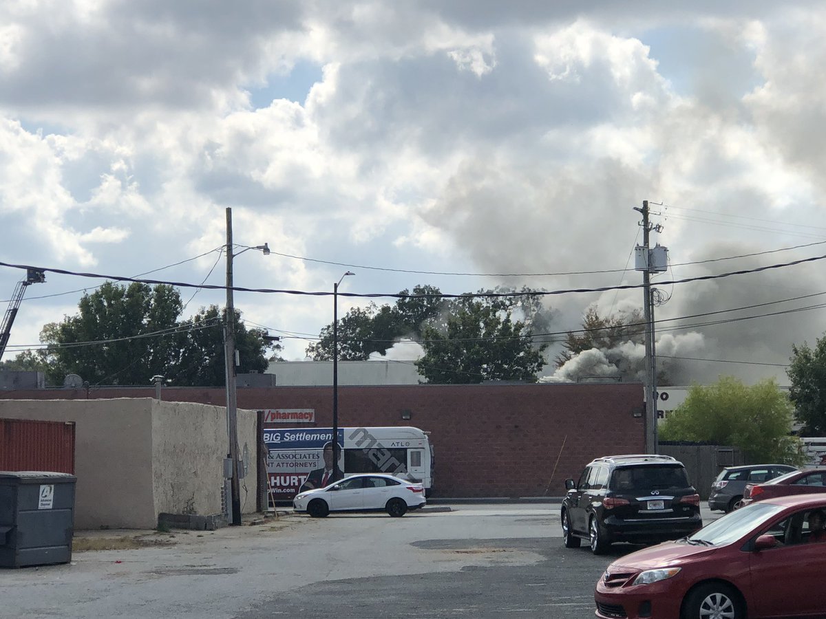 Fairburn Tire fully engulfed in flames