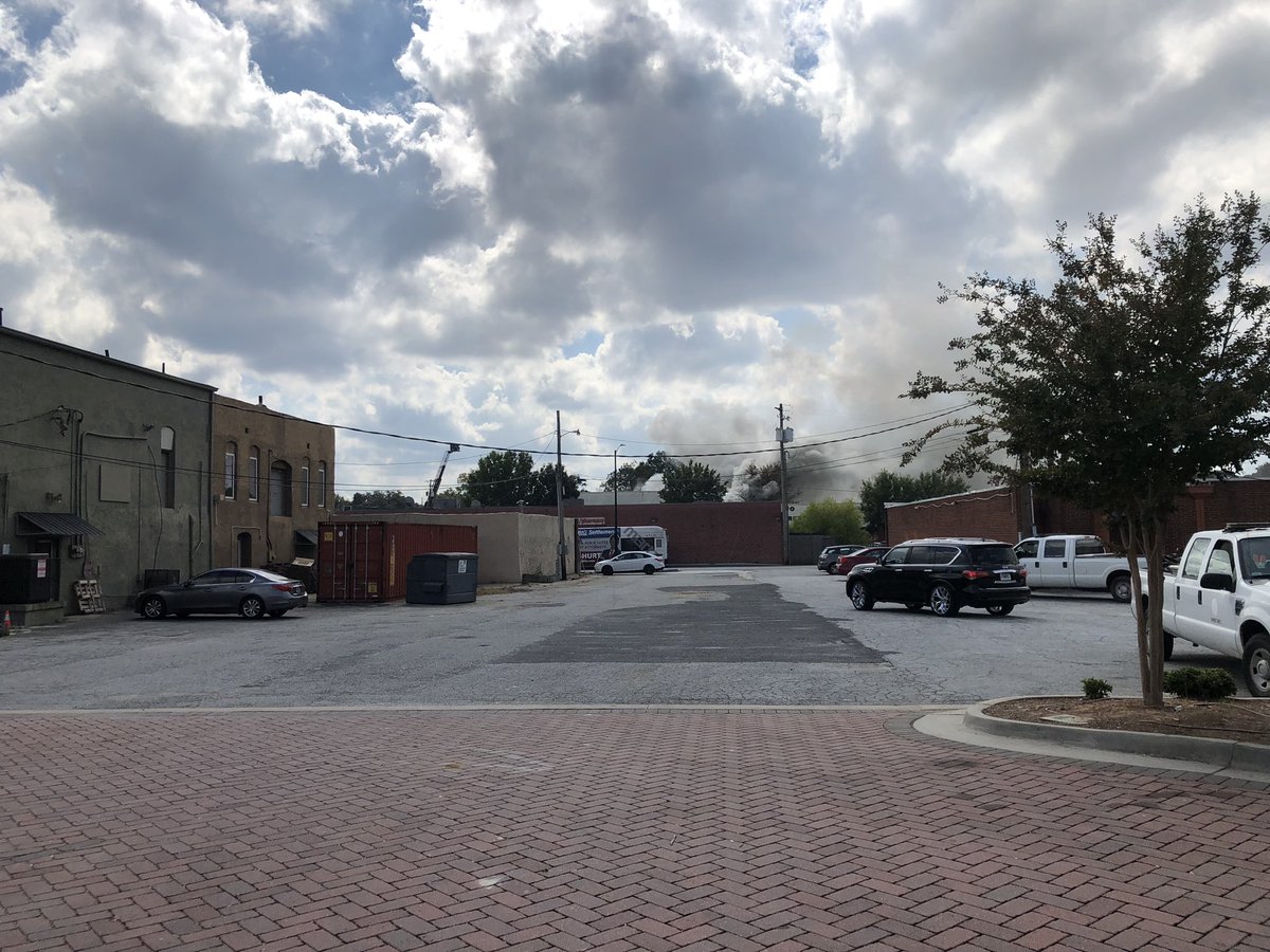 Fairburn Tire fully engulfed in flames