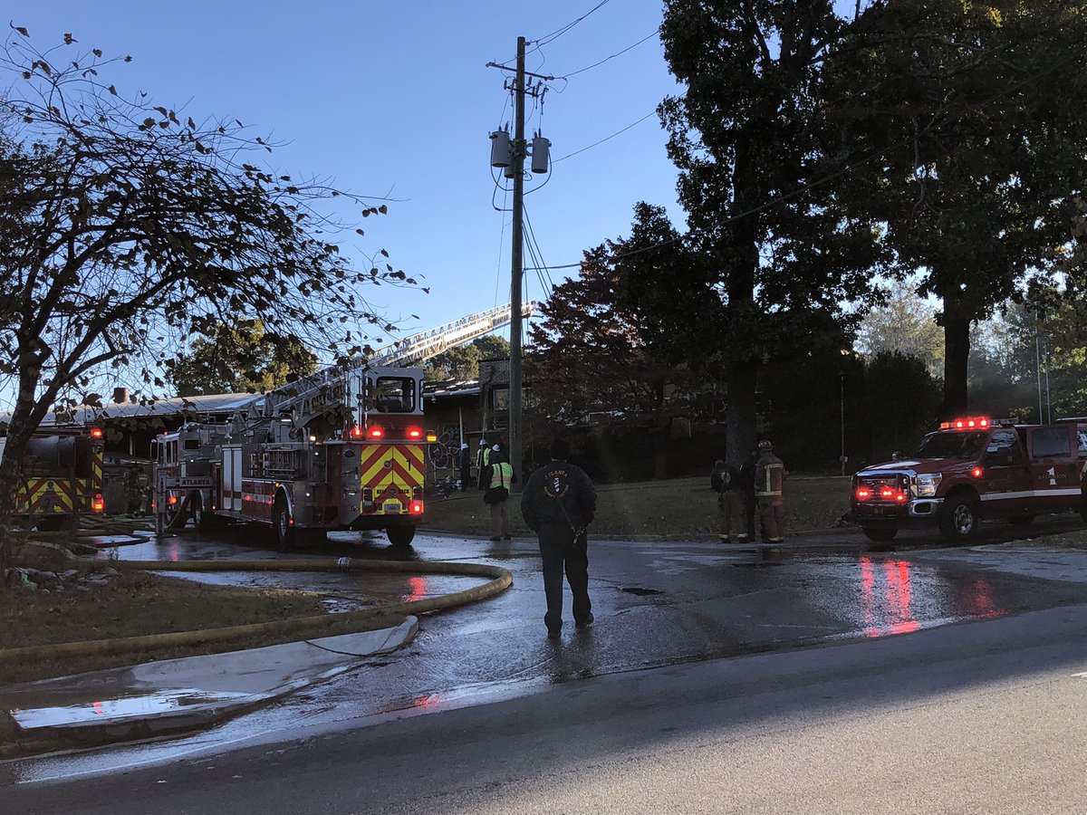 University Avenue between Pryor Street and McDonough BLVD is closed because of a fire at an industrial building